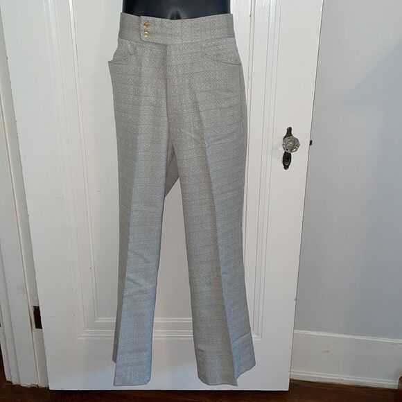Vtg 70s Levi’s Sta-Prest Slacks gray patterned pants - Picture 2 of 7